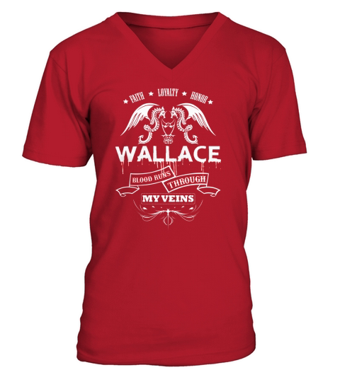 WALLACE BLOOD RUNS THROUGH MY VEINS - TSHIRT for WALLACE V-Neck T-shirt