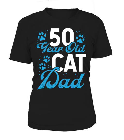 50 Year Old Cat Dad Paw Cat Father 50th Birthday Women's T-Shirt
