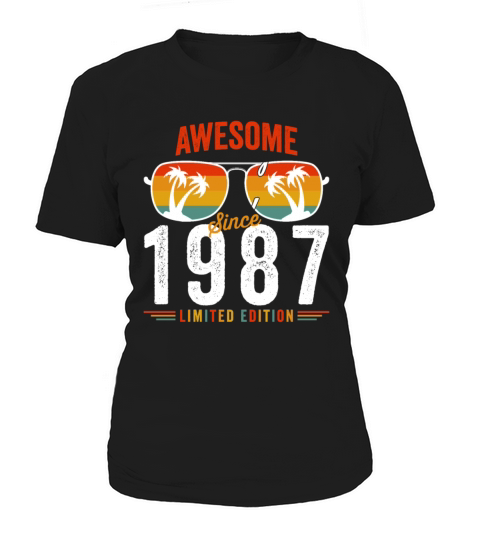 Awesome Since 1987 Birthday Retro Vintage 35 36 Ye Women's T-Shirt
