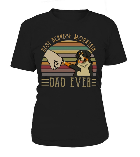 Best Bernese Mountain Dad Ever Retro Vintage Sunset Women's T-Shirt