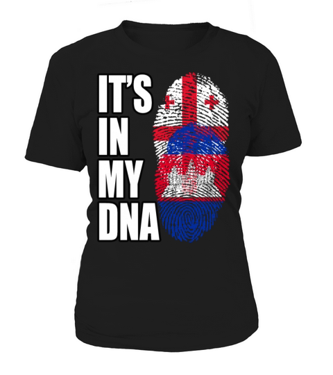 Georgian And Cambodian Mix Heritage DNA Flag Women's T-Shirt