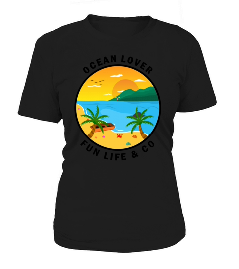 Ocean Lover And Cool Illustration Of A Island Women's T-Shirt