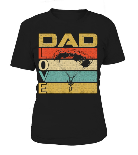 Retro Vintage Dad Love Skydive Funny Fathers Day Gift T-Shirt Women's T-Shirt