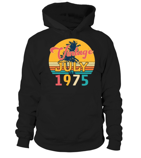 1975 July Vintage With Palm Trees Hoodie Unisex