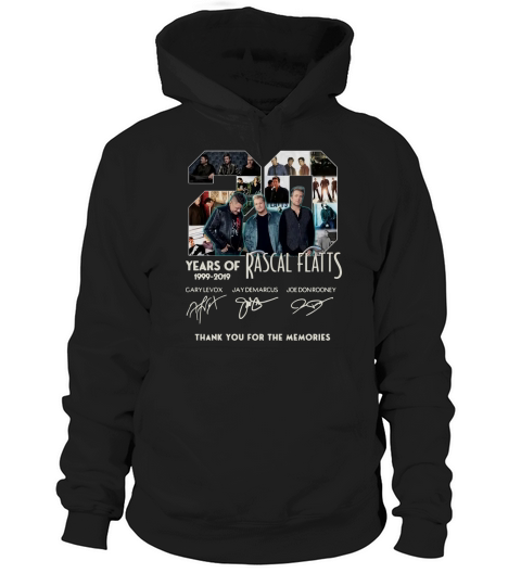 20 Years of Rascal Flatts 1999-2019 thank you for the memories shirt Hoodie Unisex