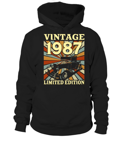 Classic And Old Car 1987 Vintage 35th Birthday Hoodie Unisex