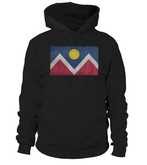 Denver City Flag T-Shirt with vintage grungy textures Hoodie Unisex