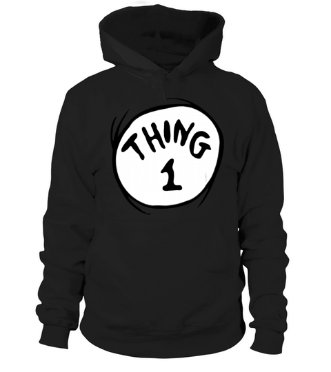 Dr Seuss Thing 1 Emblem RED Hoodie Unisex