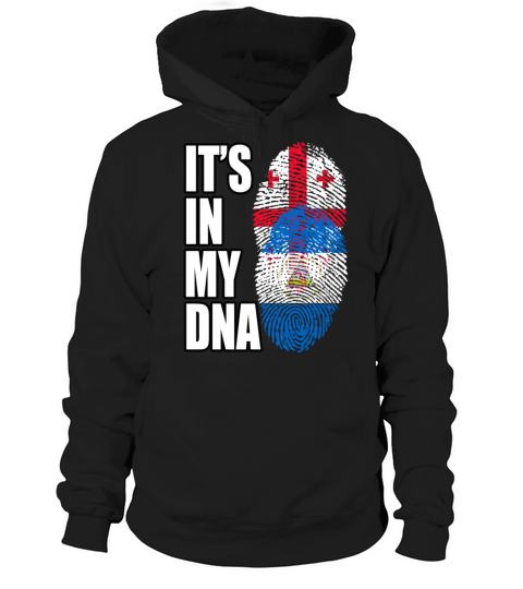 Georgian And Nicaraguan Mix Heritage DNA Flag Hoodie Unisex