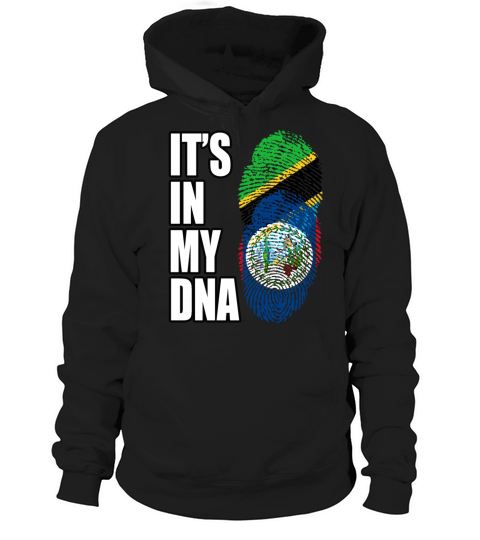 Tanzanian And Belizean Vintage Heritage DNA Flag Hoodie Unisex