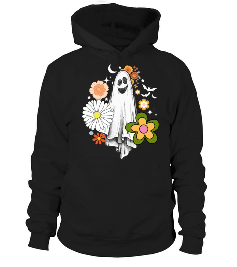 Vintage Floral Ghost Cute Halloween Costume Funny Hoodie Unisex