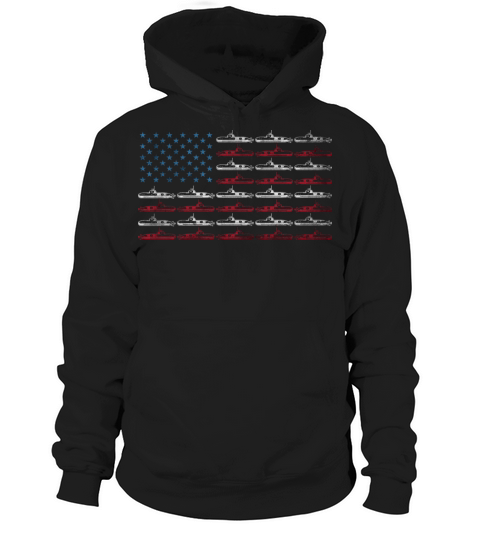 Vintage Submarine American Flag 4th of July Navy Hoodie Unisex