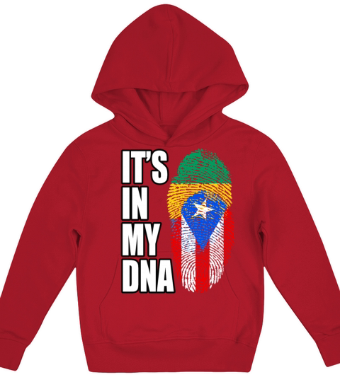 Gambian And Puerto Rican Mix Heritage DNA Flag Kids Hoodie