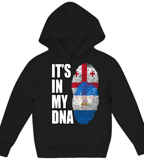 Georgian And Nicaraguan Mix Heritage DNA Flag Kids Hoodie