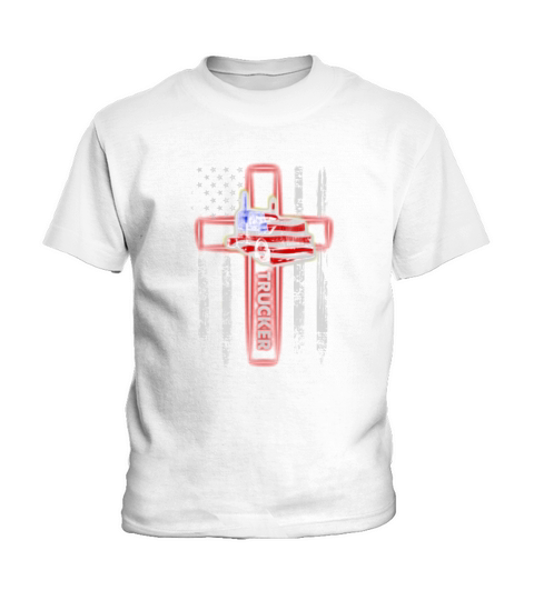 American Flag Trucker The Cross Kids T-Shirt