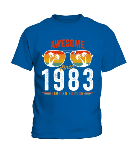 Awesome Since 1983 Birthday Retro Vintage 39 40 Ye Kids T-Shirt