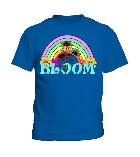 Bloom - Rainbow And Flowers Vintage Retro Encourag Kids T-Shirt