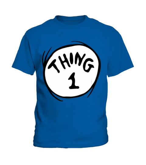 Dr Seuss Thing 1 Emblem RED Kids T-Shirt