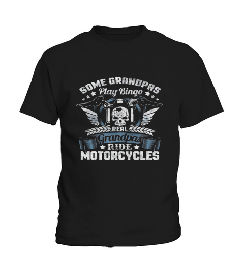 Real Grandpa Biker Shirt Fathers Day Motorcycle Ride Papa Kids T-Shirt