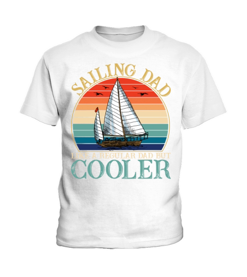 Sailing Dad Retro Sunset Fathers Day Kids T-Shirt