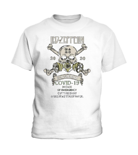 Skull Led Zeppelin 2020 Pandemic Covid-19 in case of emergency shirt Kids T-Shirt