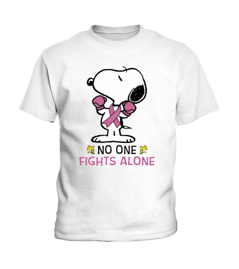 Snoopy no one fights alone Breast Cancer Awareness shirt Kids T-Shirt