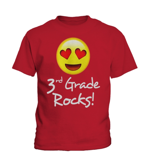 Third Grade Rocks Emoji Shirt Funny 3rd Graders &amp;amp;amp; Teachers Kids T-Shirt