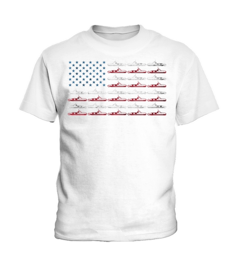 Vintage Submarine American Flag 4th of July Navy Kids T-Shirt