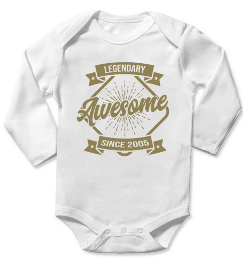 18th Birthday Gifts Vintage 2005 Awesome Sayings Long Sleeve Baby One-Piece