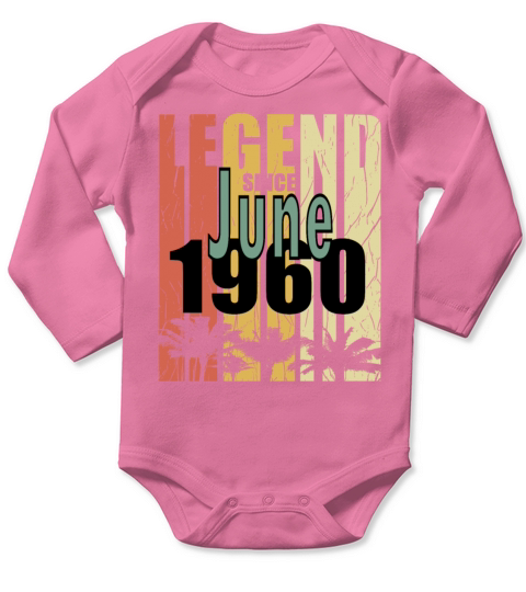1960 vintage born in June gift Long Sleeve Baby One-Piece