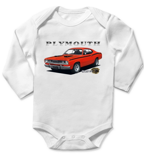 1972 Plymouth Duster Orange Long Sleeve Baby One-Piece