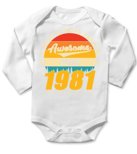 1981 Quarantine Edition July 41th birthday gift Long Sleeve Baby One-Piece