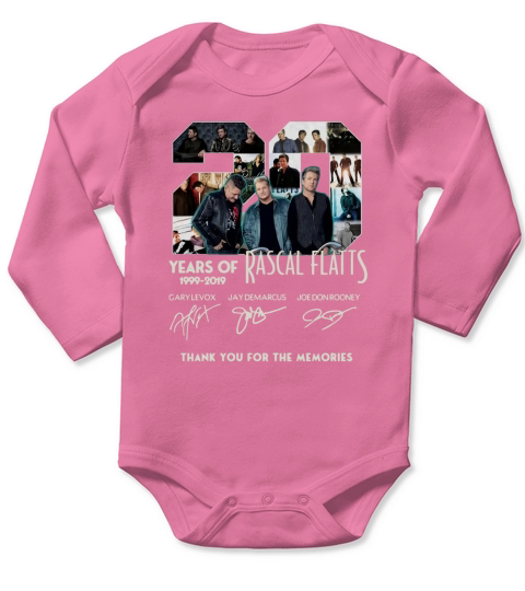 20 Years of Rascal Flatts 1999-2019 thank you for the memories shirt Long Sleeve Baby One-Piece