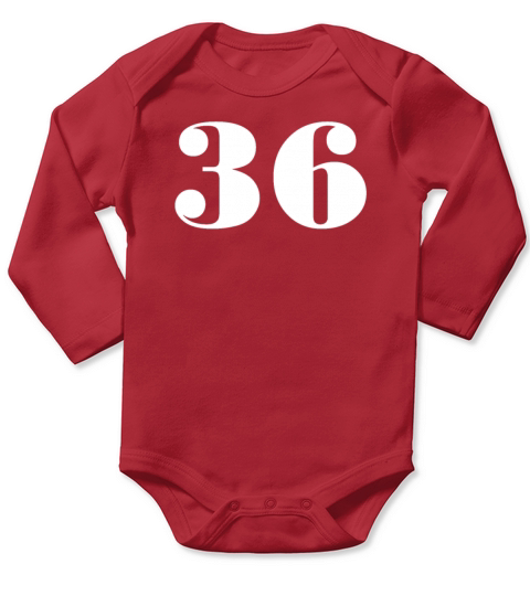 36 trinta e seis Long Sleeve Baby One-Piece