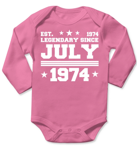 48th birthday July vintage 1974 gift idea Long Sleeve Baby One-Piece