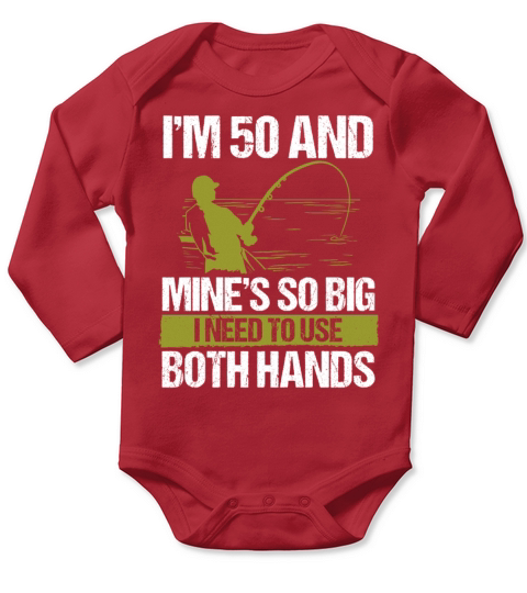 50 Year Old Fisher Funny 50th Birthday for Fishing Long Sleeve Baby One-Piece