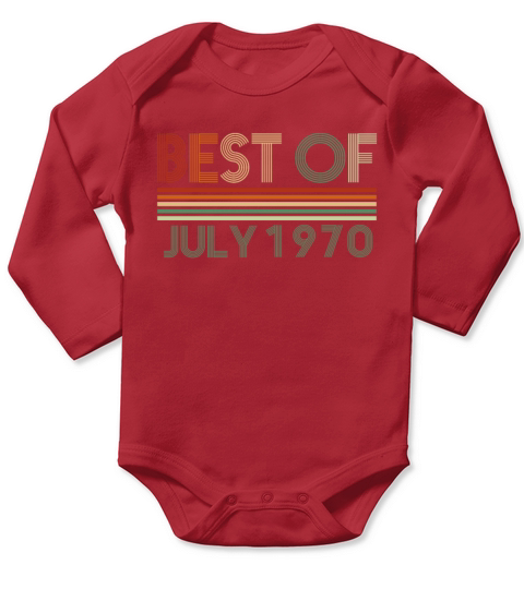 52nd birthday July vintage 1970 gift idea Long Sleeve Baby One-Piece
