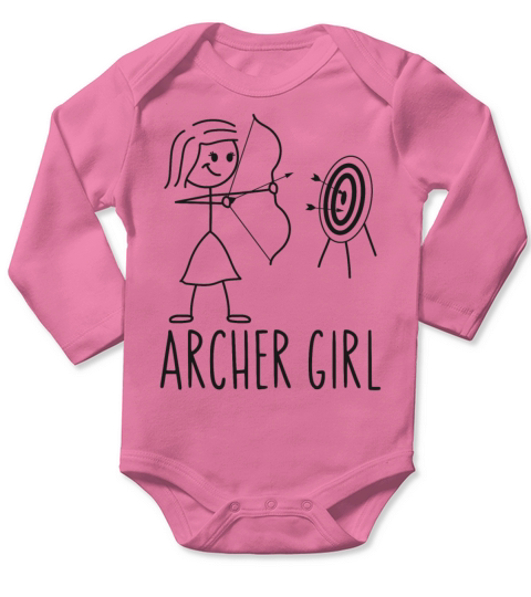 Archery Bow Archer Girl Vintage Long Sleeve Baby One-Piece