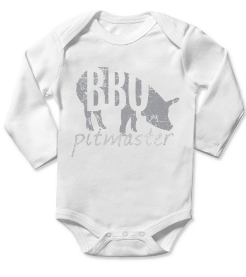 BBQ Pitmaster T Shirt, Pig Grilling Grill Father Day Gift Long Sleeve Baby One-Piece