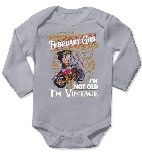 Betty Boop february girl i’m not old i’m vintage shirt Long Sleeve Baby One-Piece