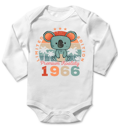 Birth Year 1966 Birthday Gift Koala Bear Koalas Long Sleeve Baby One-Piece