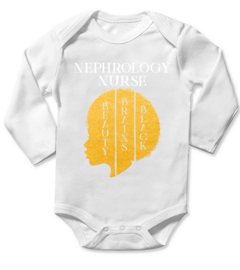 Black History Month Nephrology Nurse African Long Sleeve Baby One-Piece