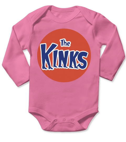 Crystal-Mens-The-Kinks-Orange-Button-Organic-Cotton-Design-T-Shirt Long Sleeve Baby One-Piece