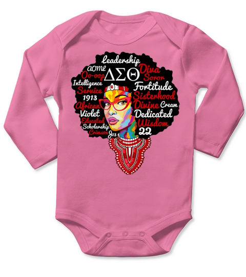 Delta Sorority Natural Hair Sigma Theta Paraphernal Long Sleeve Baby One-Piece