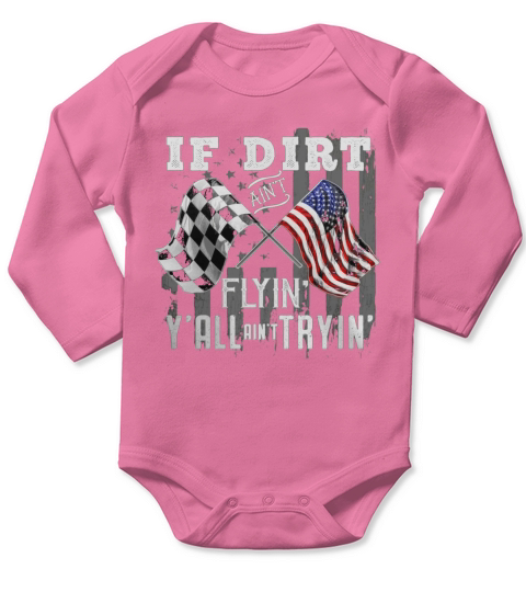 Dirt Track Racing Motocross Stock Car Racing T-Shirts Gift Long Sleeve Baby One-Piece