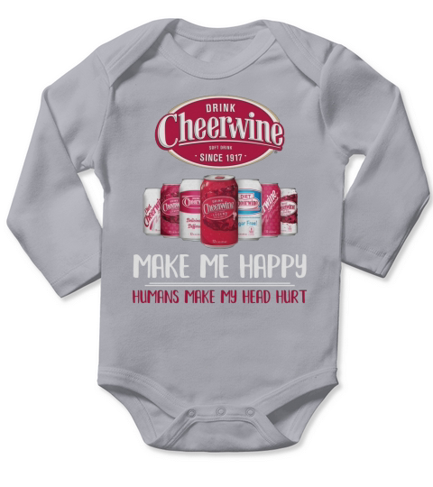 drink cheerwine make me happy Long Sleeve Baby One-Piece