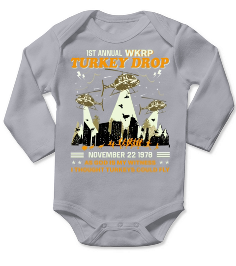First Annual WKRP Thanksgiving Day Turkey Drop Long Sleeve Baby One-Piece