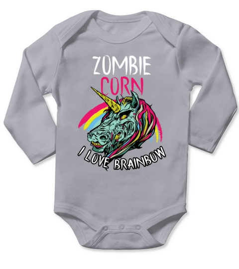 Funny Halloween Zombie Unicorn Long Sleeve Baby One-Piece
