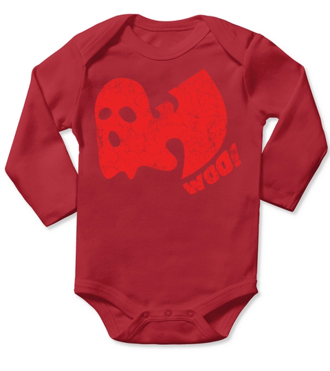 halloween ghost woo wutang red Long Sleeve Baby One-Piece