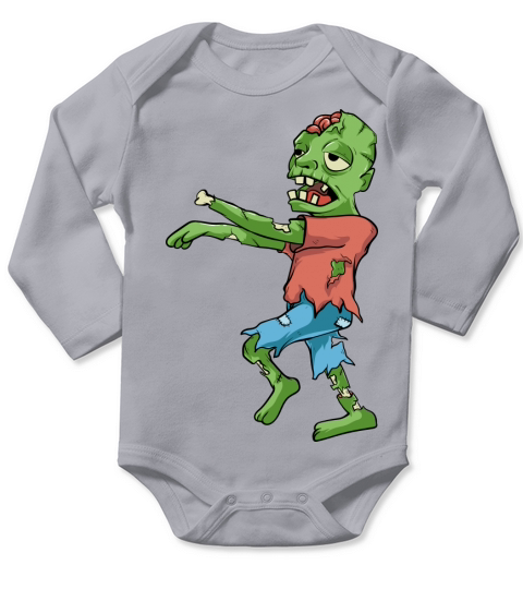 Halloween Zombie Undead Illustration Long Sleeve Baby One-Piece